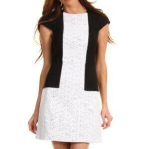 Tibi Carey Cap Sleeve Embroidered Linen Dress
